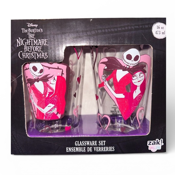 The Nightmare Before Christmas Valentines Day Glassware Set - Picture 2 of 4